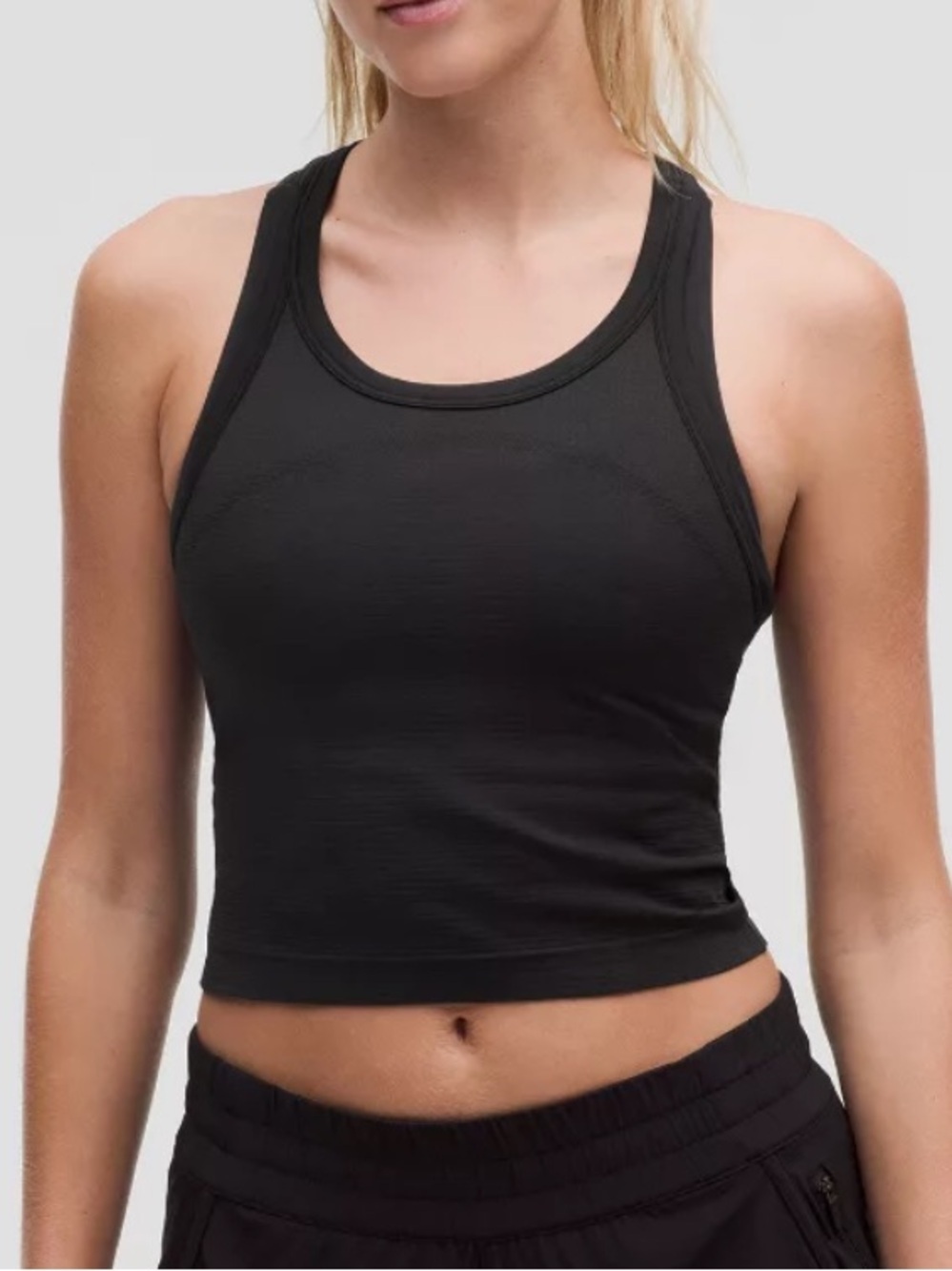 Aritzia Black Racerback Crop Tank Top